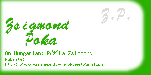 zsigmond poka business card